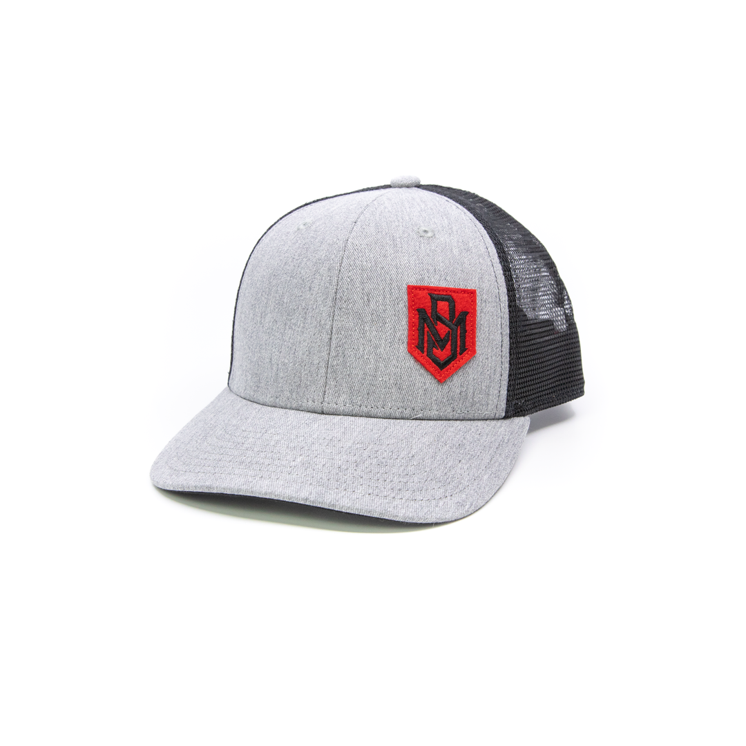 Grey Embroidered Badge Hat